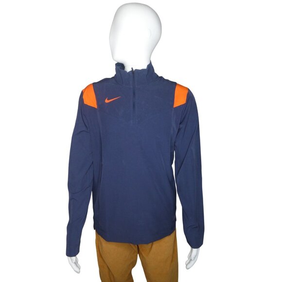 Nike Men’s On Field Coaches 1/4 Zip Jacket DJ5115-420 Navy Orange MEDIUM NWT